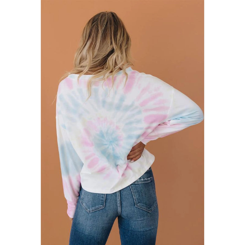 Ladies Fitted Tie-Dye Button Tee