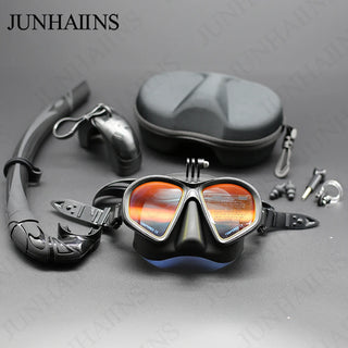 Tempered Glass Freedive Snorkel Set with Camera Mount