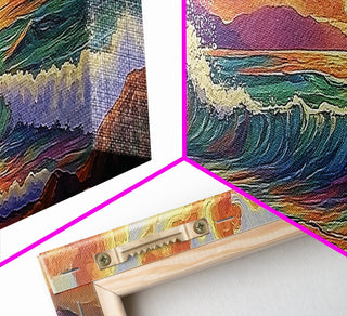 Sunset Surf on Rocky Coast Wall Art