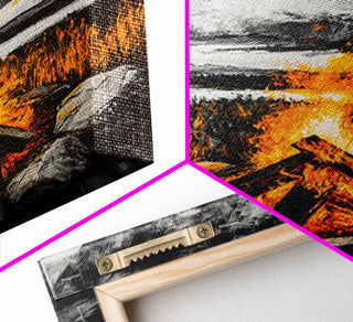 Campfire Rustic Wall Decor, Framed Canvas Print
