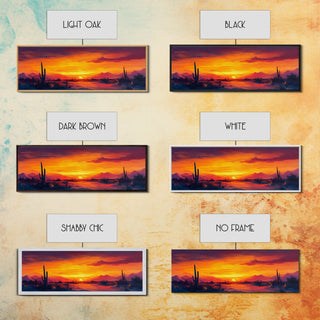 Southwest Sunset Cactus Art, Canvas Print