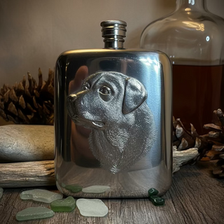 Faithful Friend Labrador Retriever Pewter Hip Flask