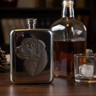 Faithful Friend Labrador Retriever Pewter Hip Flask
