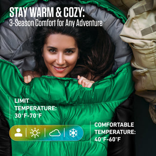XXL Sleeping Bag for camping and backpacking