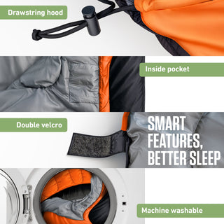 XXL Sleeping Bag for Big & Tall Campers, 90" × 39"