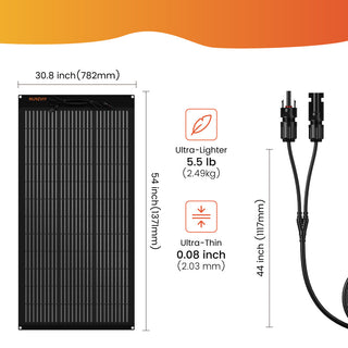 Nurzviy 200W Flexbible Solar Panel 25V TOPCon 10BB Monocrystalline Solar Cell