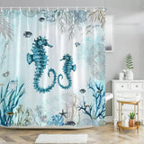 Nautical Blue Sea Shower Curtain