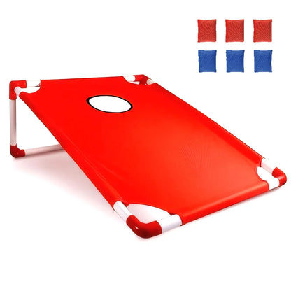 Portable Cornhole Board Set with 3 Red 3 Blue Bags