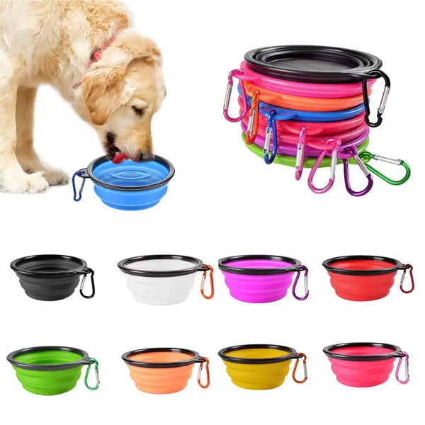 Collapsible Silicone Dog Food Water Bowl