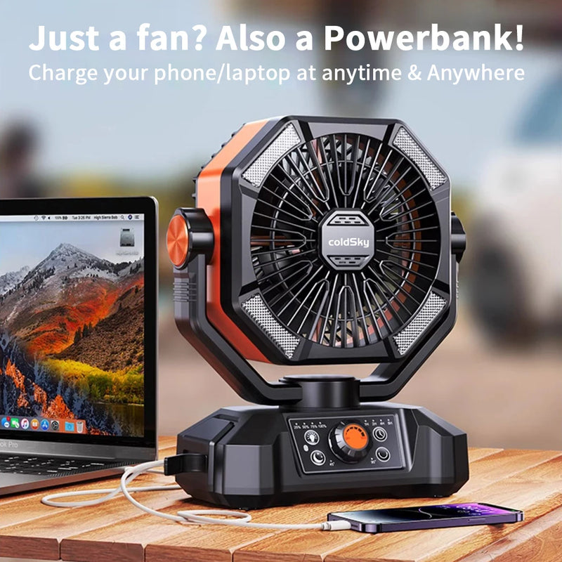 Portable Camping Fan with LED Lantern