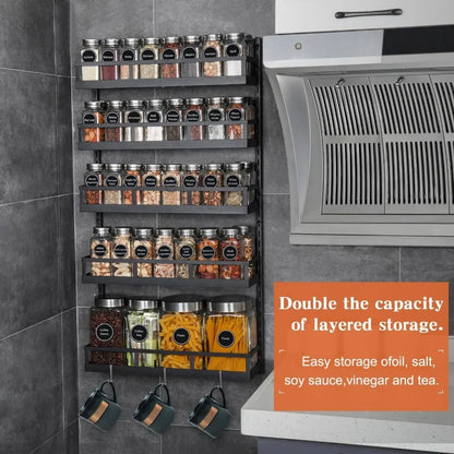 Wall Mount Spice Rack 5 Tier
