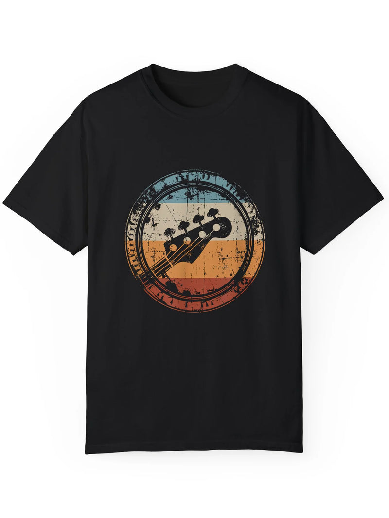 Men's Casual T-Shirt with Guitar Graphic