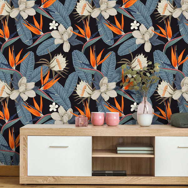 Palm Leaf Floral Peel and Stick Vinyl Wallpaper