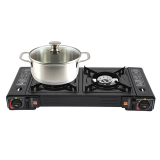 Portable Camping 2 Burner Stove with Storage Case