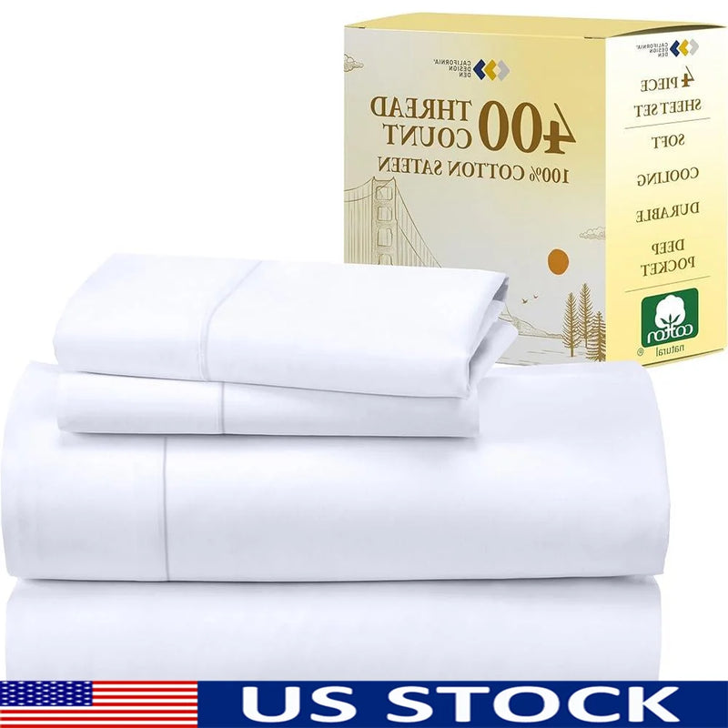 King Size Bed Sheets 400 Thread Count, Deep Pocket