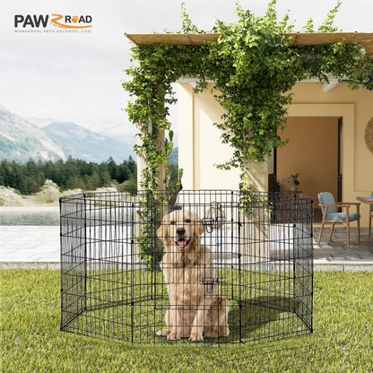 Sturdy Black Octagonal Metal Dog Playpen - 8 Panels ea. 
24" x 24" Panels to run along bottom of RV for no escape!