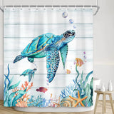 Nautical Blue Sea Shower Curtain
