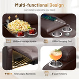 Massage Reclining Loveseat Sofa with Storage Console, Wall Hugger