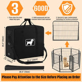 Dog Playpen Storage Bag, 25.2 ‘L x 7.9 “W x 25.2”H 8 Panels and 9 Stakes