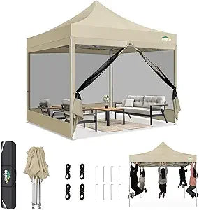 10x10 Heavy Duty Pop up Canopy with Sidewalls