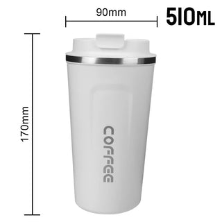 Travel Thermo Cafe Coffee Mug - Stainless Steel