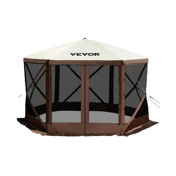Pop-up Camping Gazebo 6-Sided, 12' x 12' / 10' x 10'