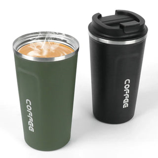 Travel Thermo Cafe Coffee Mug - Stainless Steel