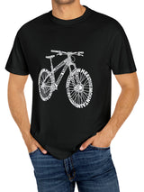 Men's Casual Cotton T-Shirt with Bicycle Print