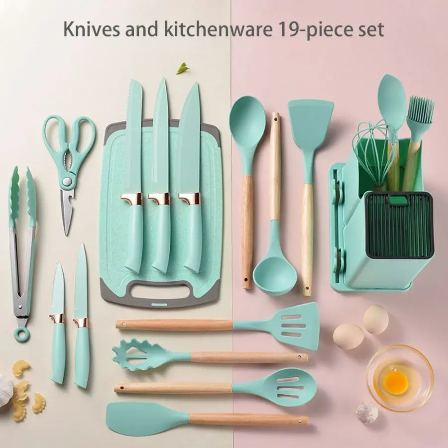 19pcs Food Grade Silicone Kitchenware Set
