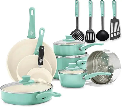 Soft Grip 16 Piece Cookware Set