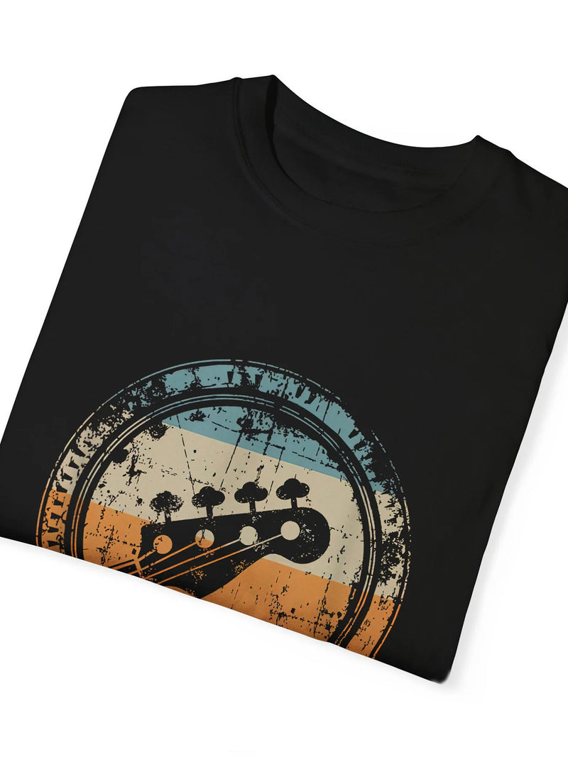Men's Casual T-Shirt with Guitar Graphic