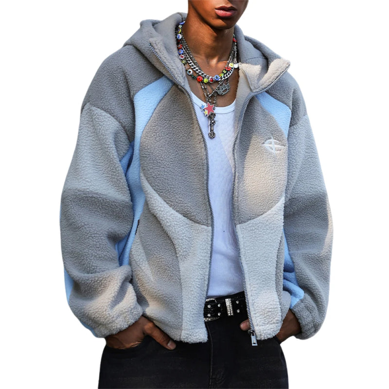 New Autumn/Winter Men's Fleece-Lined Hooded Jacket