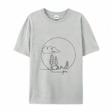 Line Art Nature Design Camping T-Shirt
