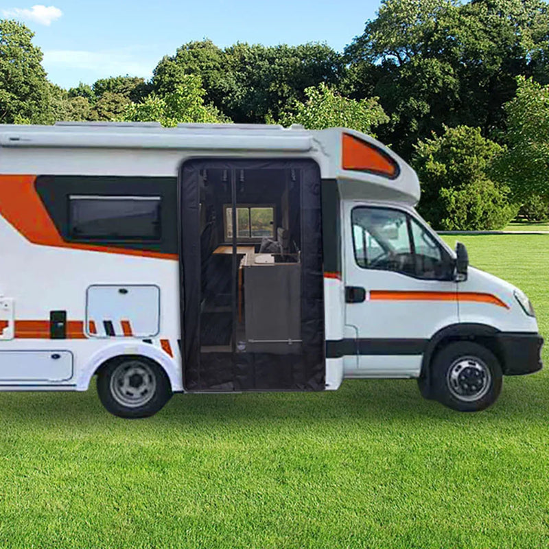 Magnetic Caravan Door Curtain with Zipper