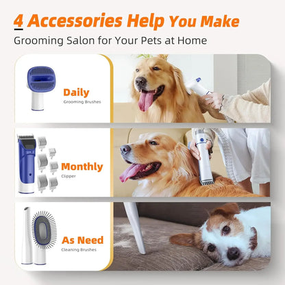 All-in-One Dog Grooming Kit with Vacuum, Low Noise