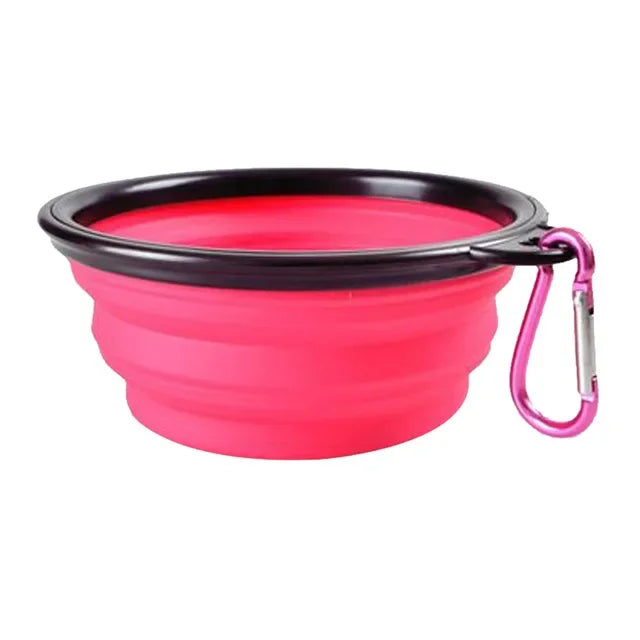 Collapsible Silicone Dog Food Water Bowl