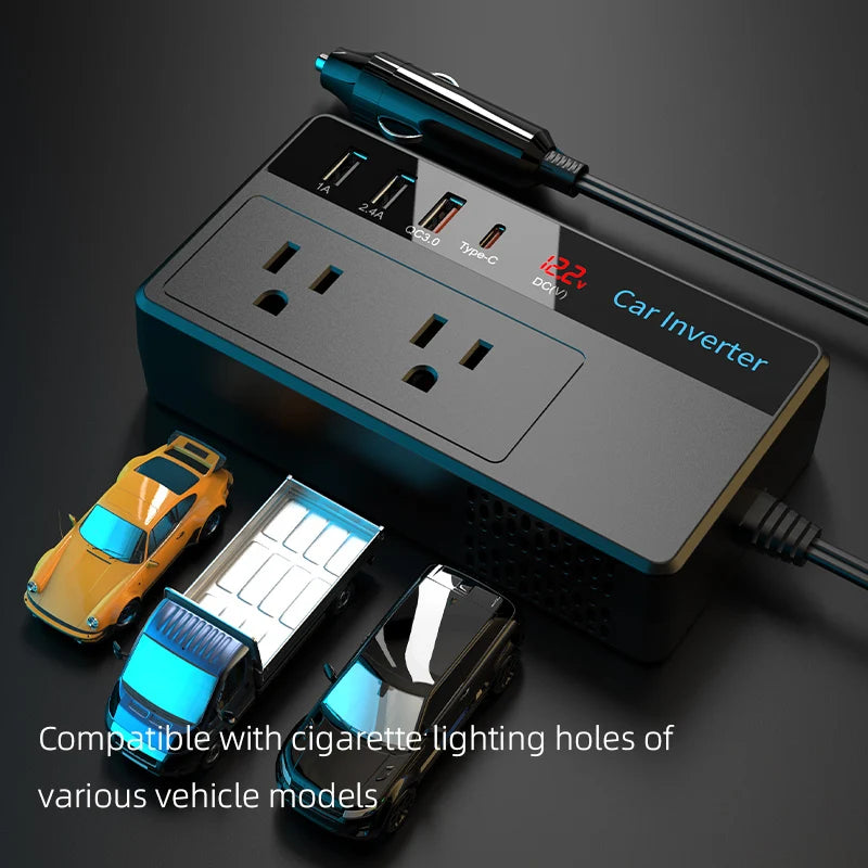 200W Car Inverter DC 12V To 110V AC