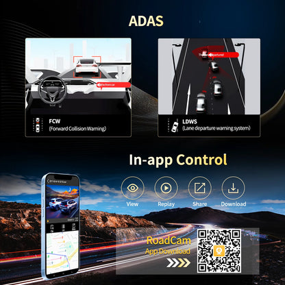 Wireless Carplay & Android Auto Dash Cam, Rearview Camera