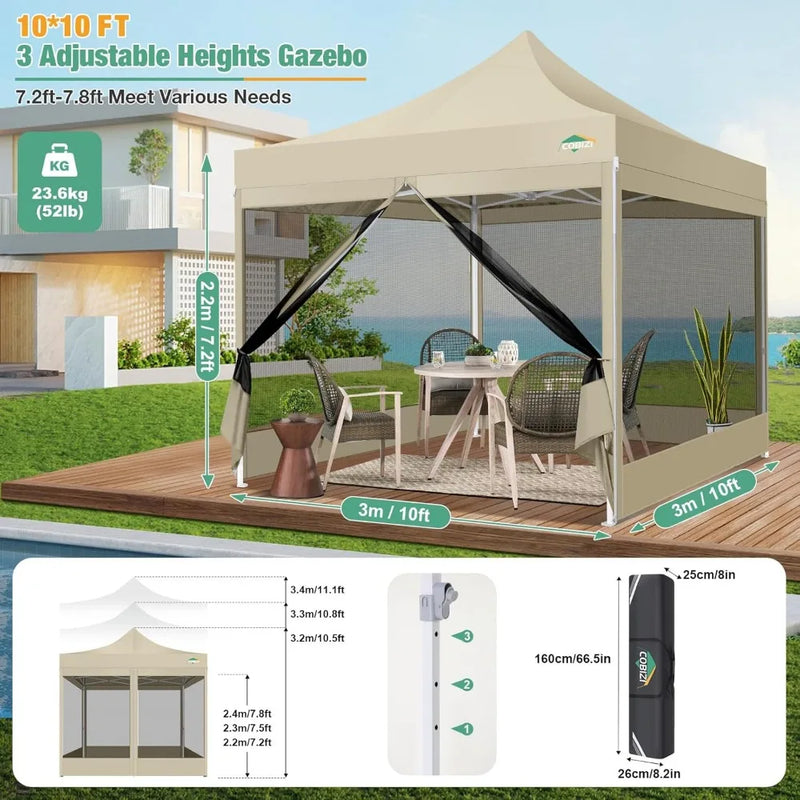 10x10 Heavy Duty Pop up Canopy with Sidewalls
