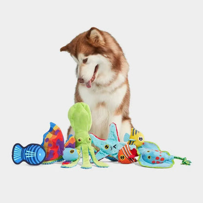 Squeaky Fluffy Squid Dog Toy