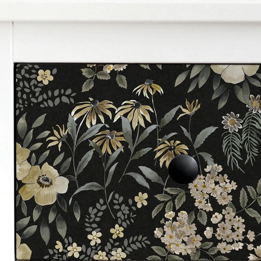 Black Pearson Floral Peel and Stick Wallpaper 30.75 Sq. ft, 1 count