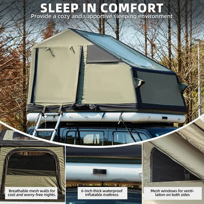SUV Tent with Air Cushion, Telescopic Ladder & Extended Canopy