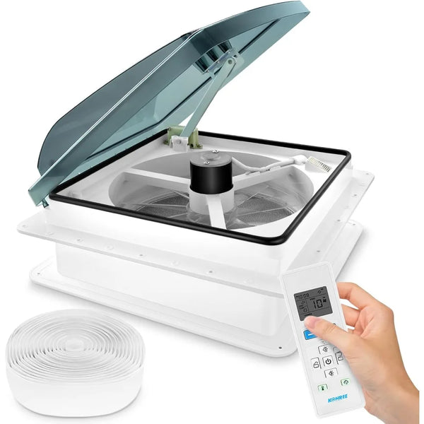14" RV Vent Fan 10 Speed Reversible
: 12V Super Quiet RV Roof Vent Fan for Camper Trailer Bathroom