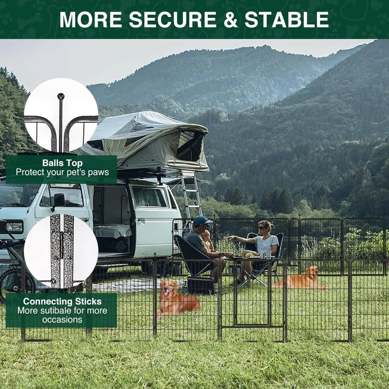 Metal Dog Fence with 2 Gates,16 Panels and 40" High