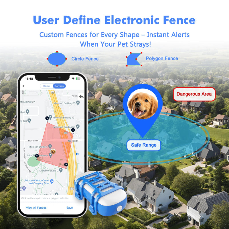 GPS Waterproof Tracker for Pets - Smart Locator with App