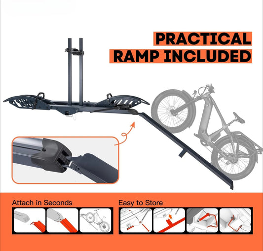 2 - E-Bike Rack with Ramp,200 lbs. Capacity