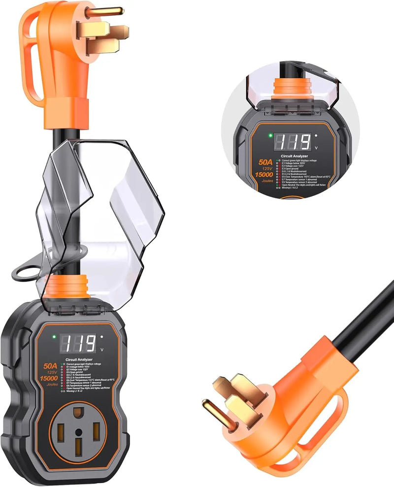 RV Surge Protectors 50 Amp with Smart LED Display