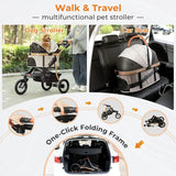 Jogging Pet Stroller, Premium 3-in-1 with Detachable Carrier (Up to 60lbs)