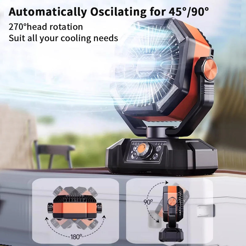 Portable Camping Fan with LED Lantern