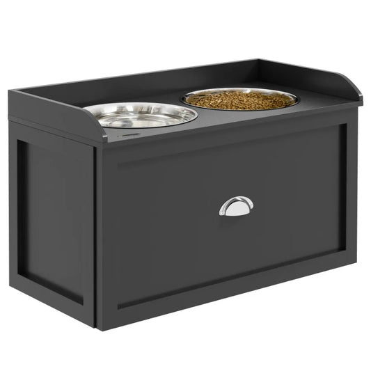 Dog Feeding Station with Storage Drawer